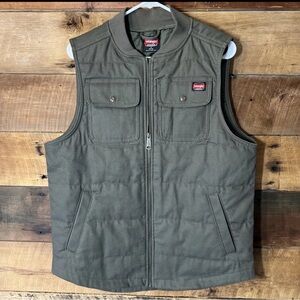 Wrangler Olive Green Quilted Utility Vest